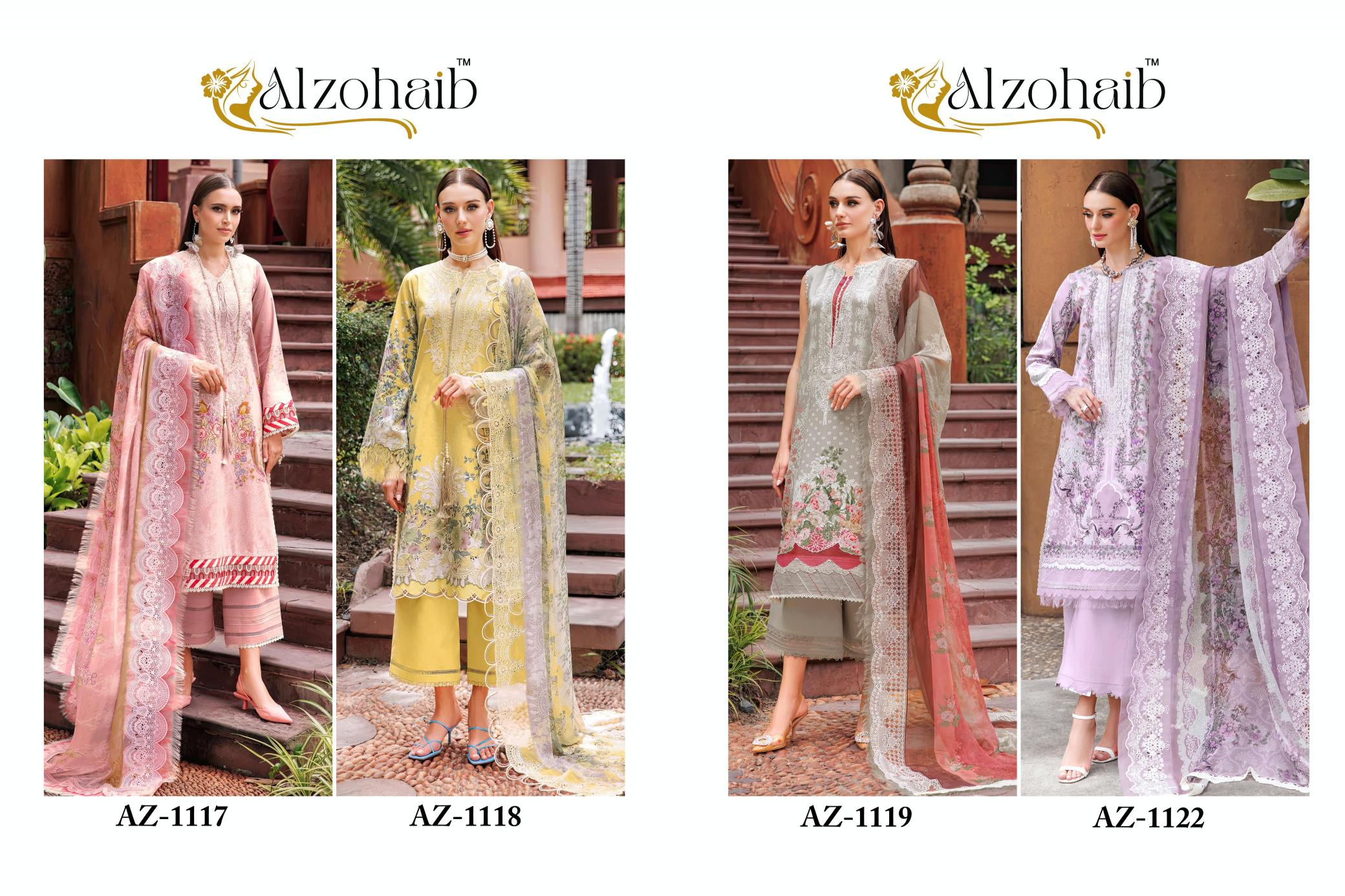 Alzohaib Az 1117 To 1122 Cotton Dupatta pakistani suits near me