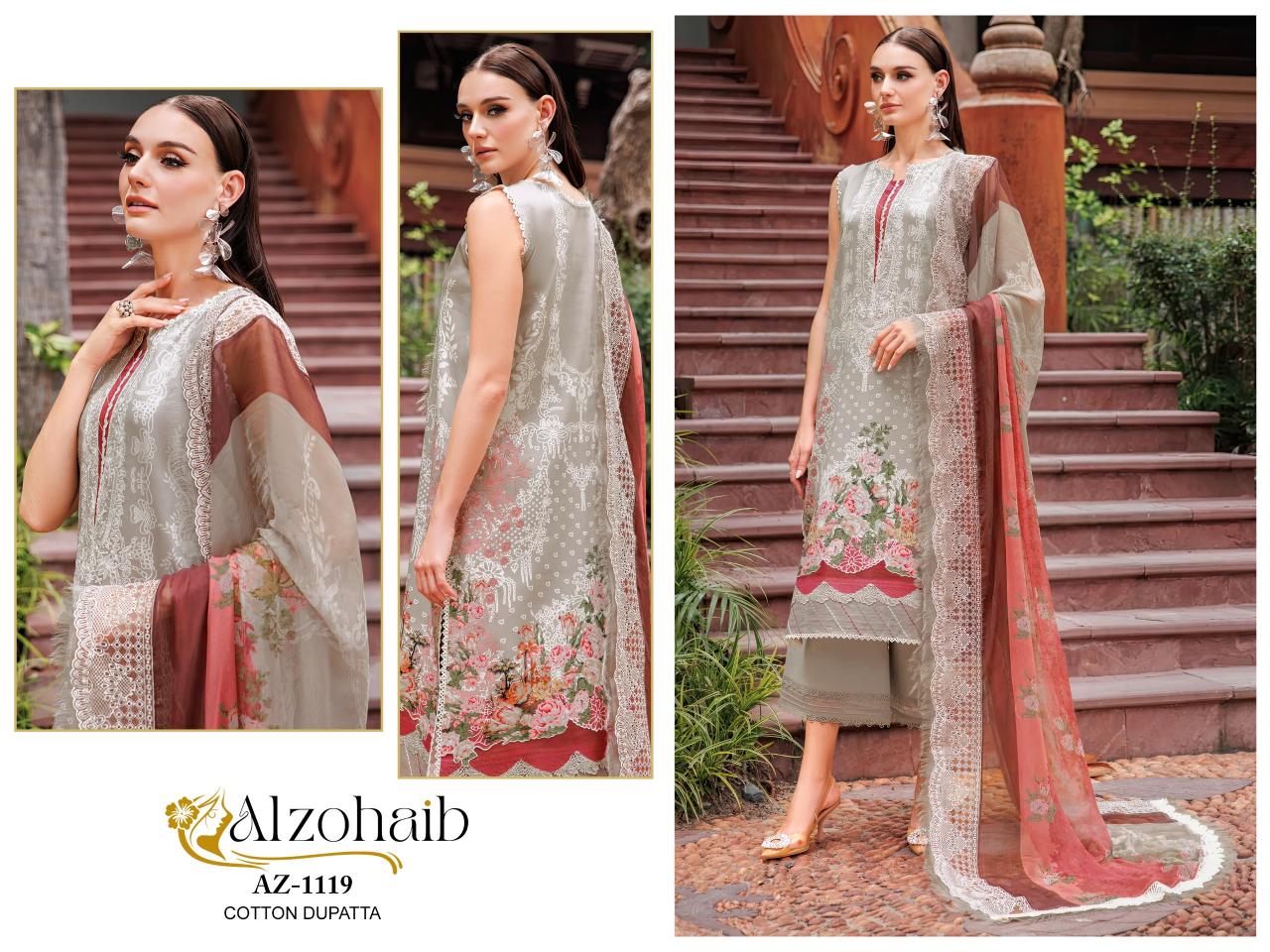 Alzohaib Az 1117 To 1122 Cotton Dupatta pakistani suits near me
