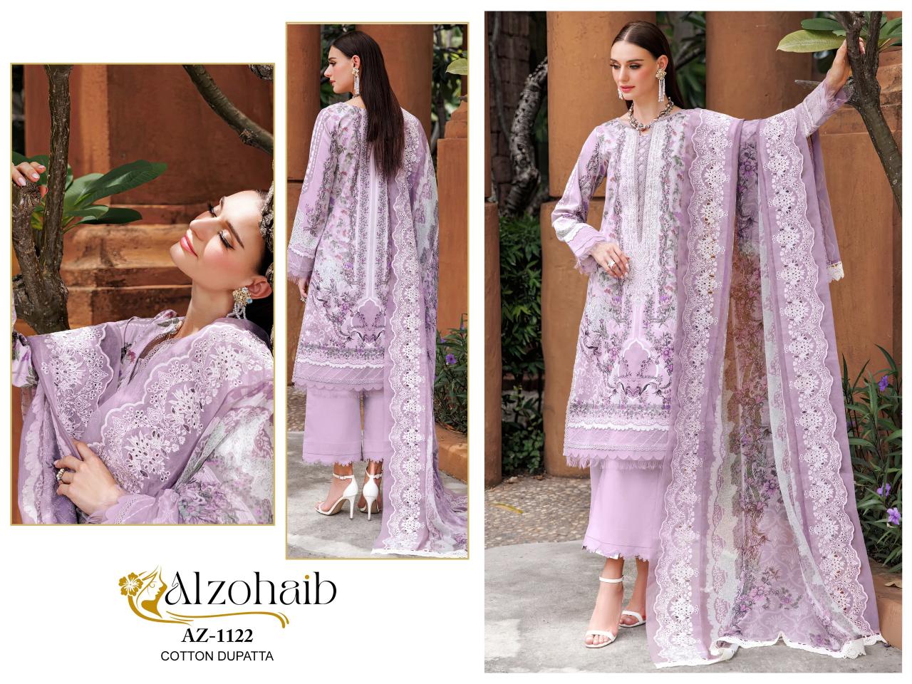 Alzohaib Az 1117 To 1122 Cotton Dupatta pakistani suits near me