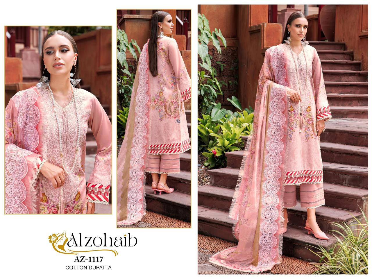 Alzohaib Az 1117 To 1122 Cotton Dupatta pakistani suits near me
