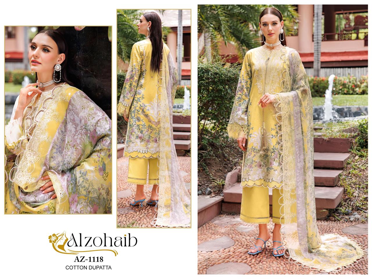 Alzohaib Az 1117 To 1122 Cotton Dupatta pakistani suits near me