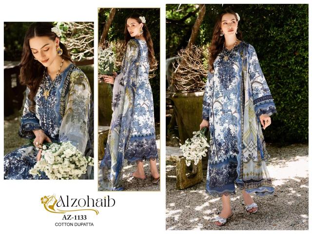 Alzohaib Az 1133 To 1139 Chiffon Dupatta Pakistani Suits Wholesale Catalog