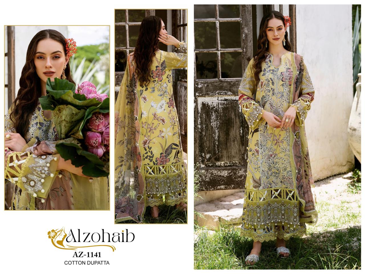 Alzohaib Az 1135 To 1141 Chiffon Dupatta Pakistani Suits in dubai