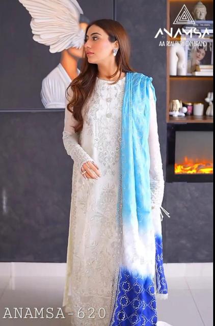 Anamsa 620 Fox Georgette pakistani suits wholesale