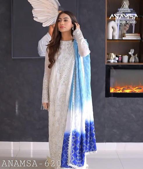 Anamsa 620 Fox Georgette pakistani suits wholesale