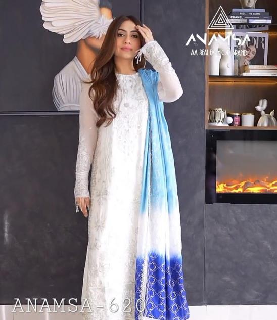 Anamsa 620 Fox Georgette pakistani suits wholesale