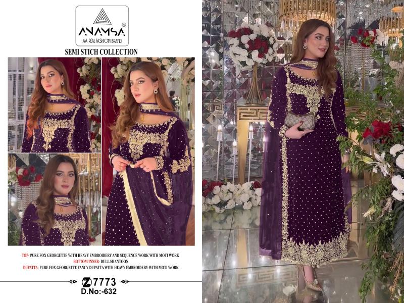 Anamsa 632 Catalog Georgette pakistani designer suits for women
