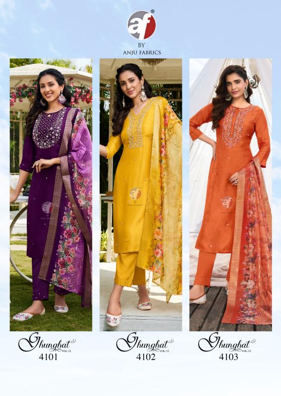 Anju Fabrics Ghunghat Vol 12 Catalog branded kurti manufacturer in surat