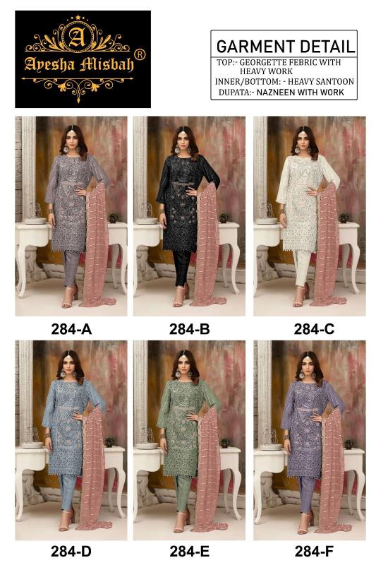 Ayesha Misbah 284 Catalog Georgette salwar kameez pakistani suit design