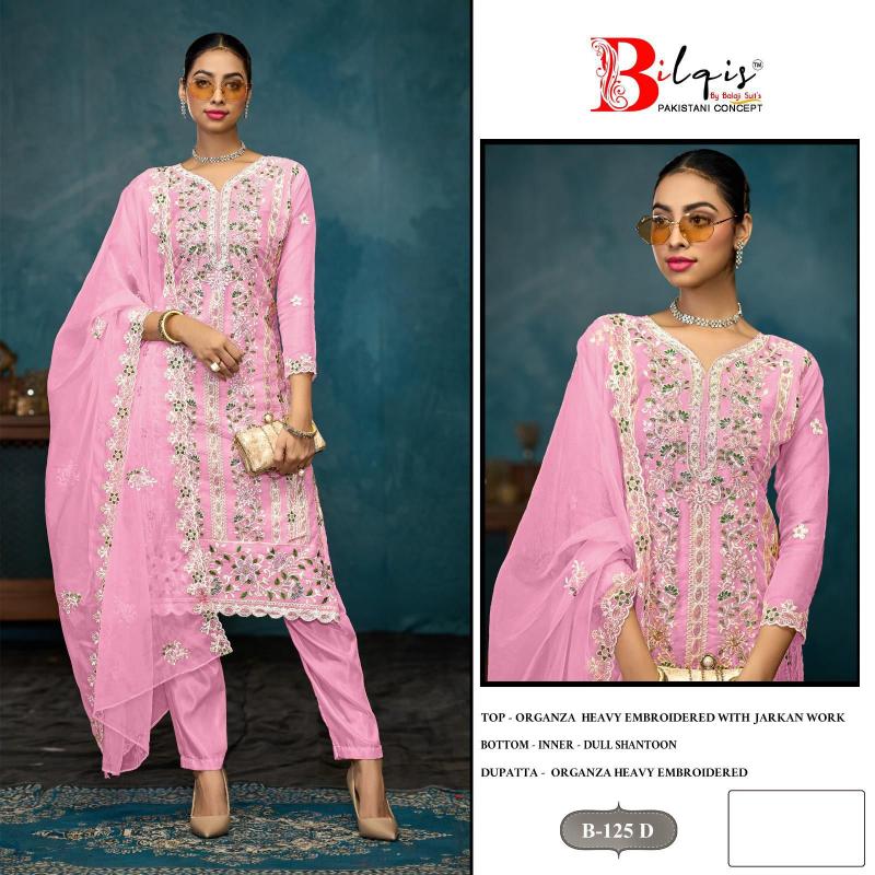 Bilqis B 125 Catalog Organza Pakistani new designer pakistani suits