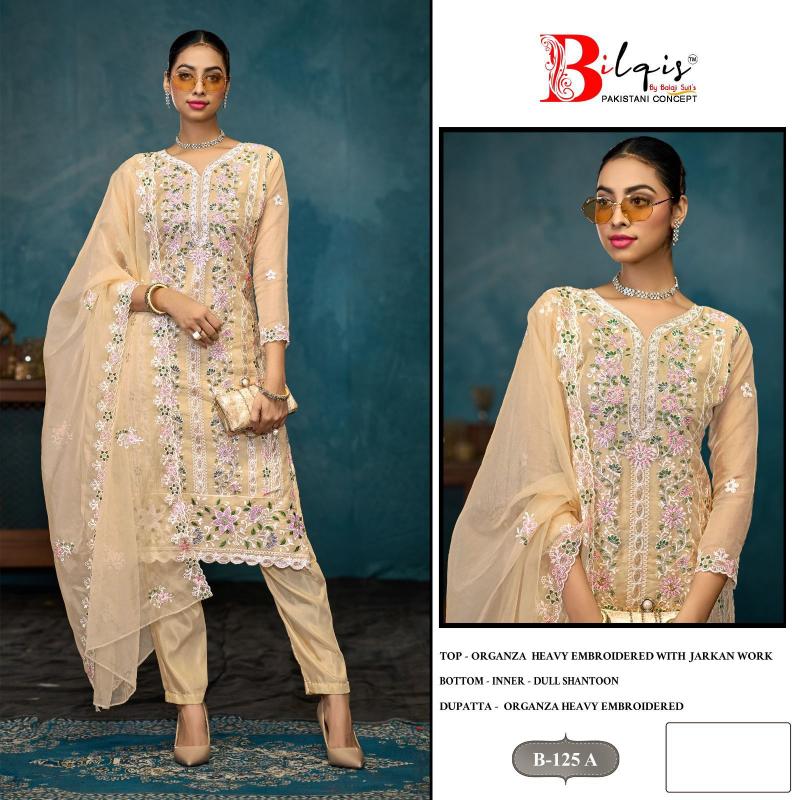 Bilqis B 125 Catalog Organza Pakistani new designer pakistani suits