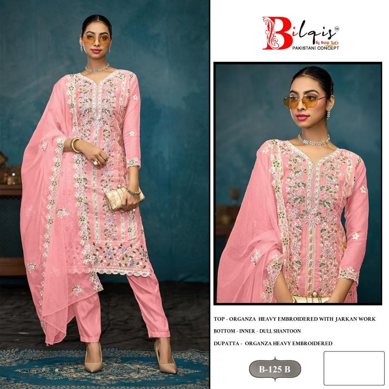 Bilqis B 125 Catalog Organza Pakistani new designer pakistani suits