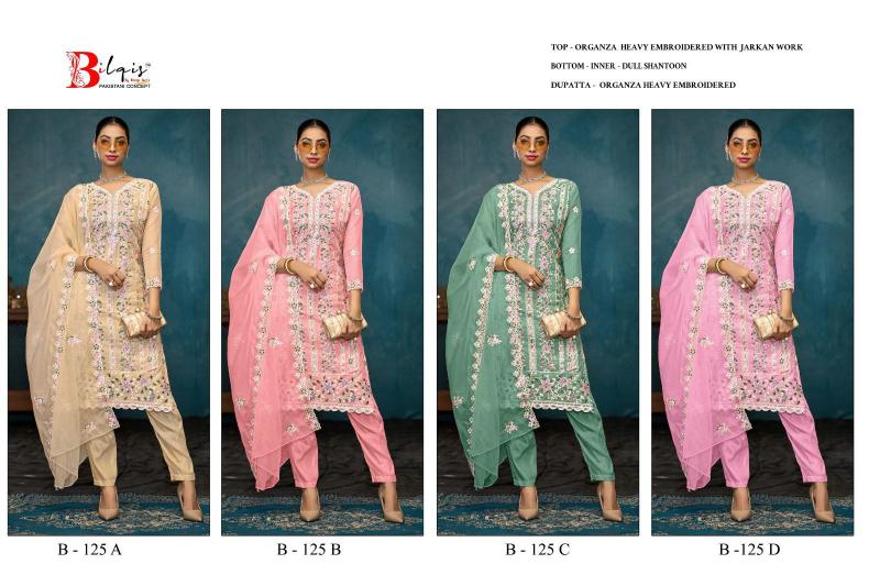Bilqis B 125 Catalog Organza Pakistani new designer pakistani suits