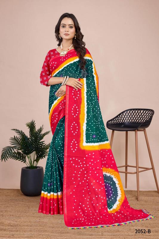 Dazira Rangt Vol 2 D- 2052 ABCD Bandhej Saree Wholesale Catalog