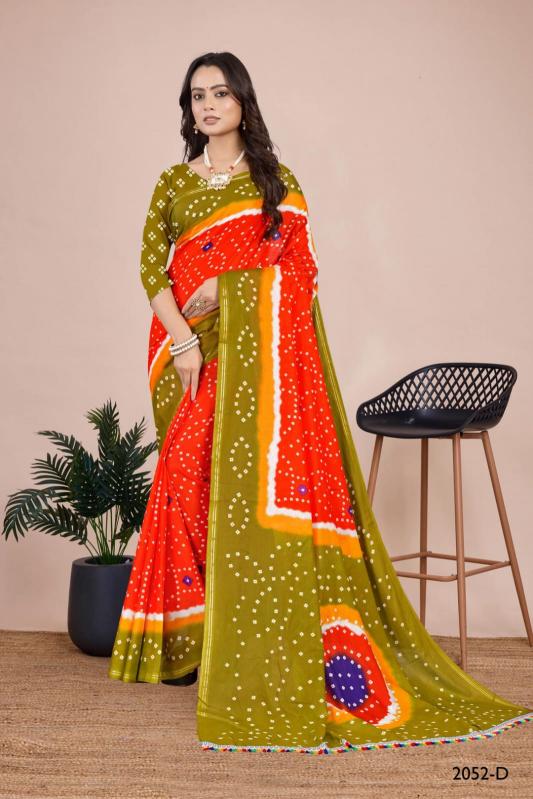 Dazira Rangt Vol 2 D- 2052 ABCD Bandhej Saree Wholesale Catalog