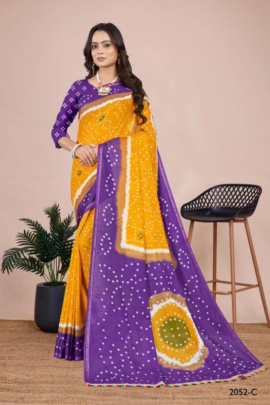 Dazira Rangt Vol 2 D- 2052 ABCD Bandhej Saree Wholesale Catalog