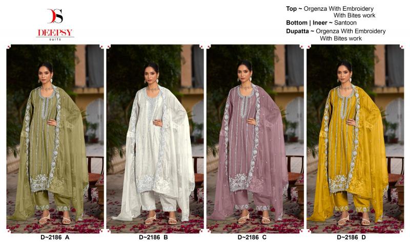 Deepsy 2186 Catalog Organza Embroidered pakistani suits heavy