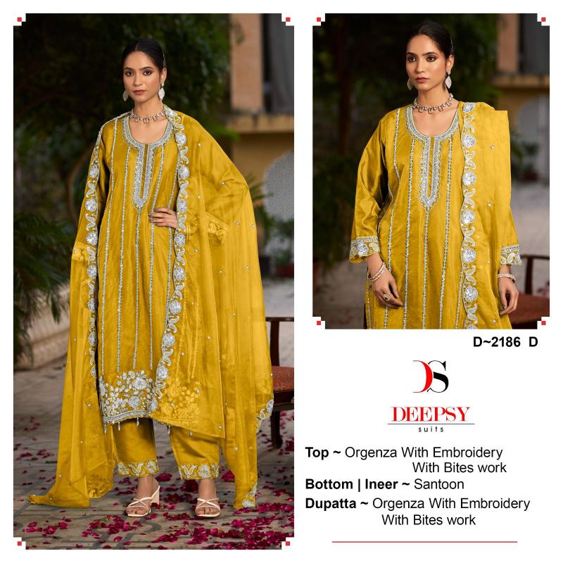 Deepsy 2186 Catalog Organza Embroidered pakistani suits heavy