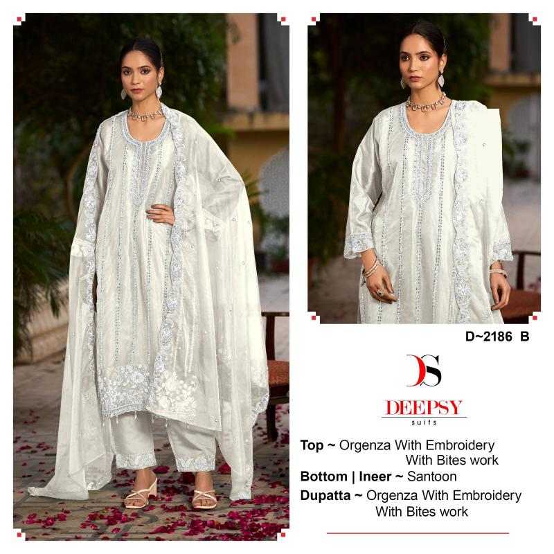 Deepsy 2186 Catalog Organza Embroidered pakistani suits heavy