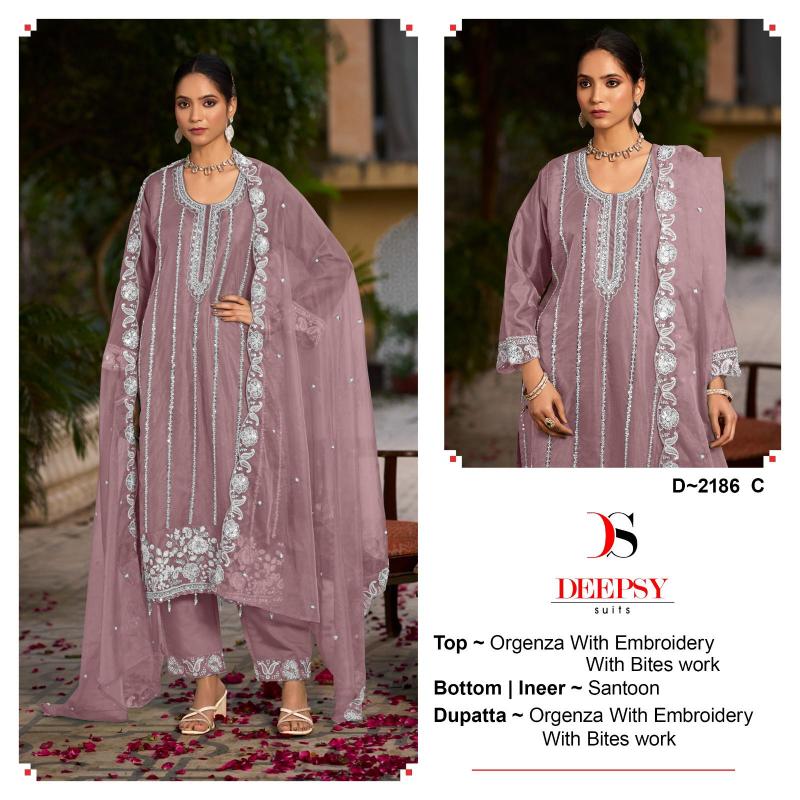 Deepsy 2186 Catalog Organza Embroidered pakistani suits heavy