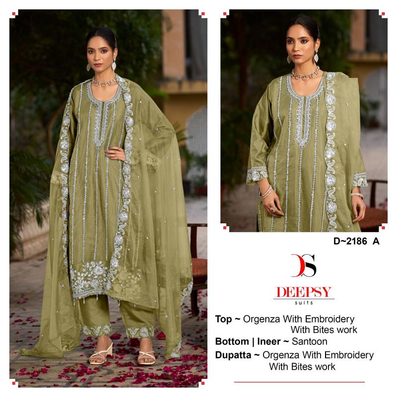 Deepsy 2186 Catalog Organza Embroidered pakistani suits heavy