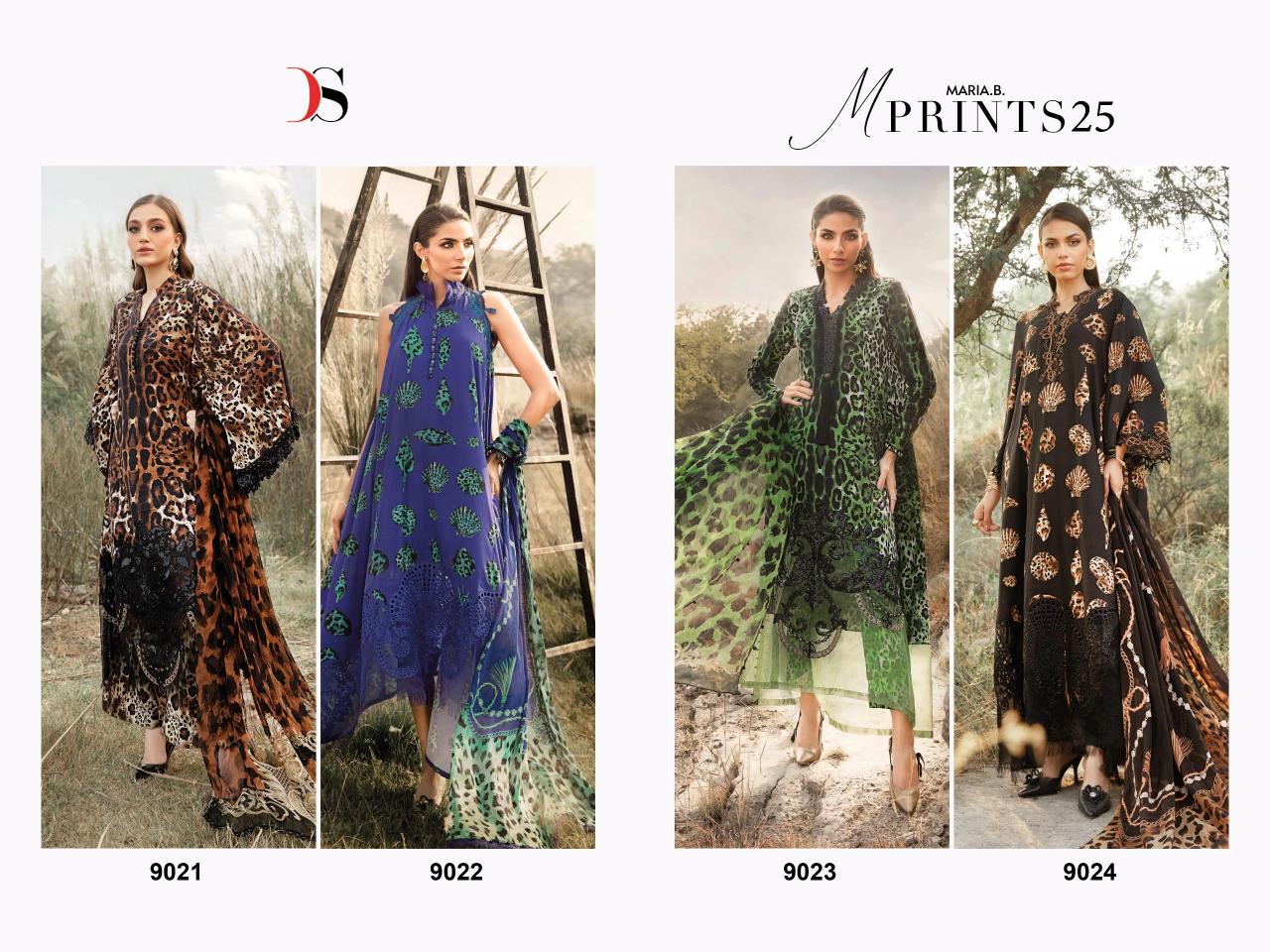 Deepsy Maria B Mprints 25 Catalog pakistani cotton dupatta suits
