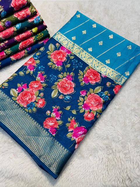 Ethosari Rose Foil soft dola silk Saree Wholesale Catalog