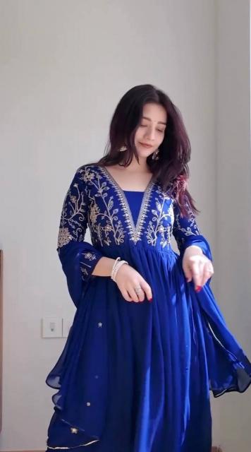 Felocity Bt 7073 Designer Embroidered Georgette ready made kurti manufacturers in surat