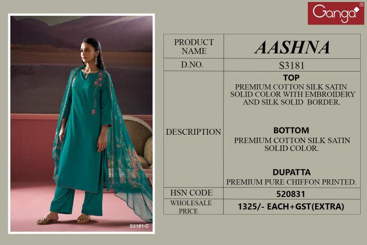 Ganga Aashna 3181 wholesale salwar kameez suppliers in india