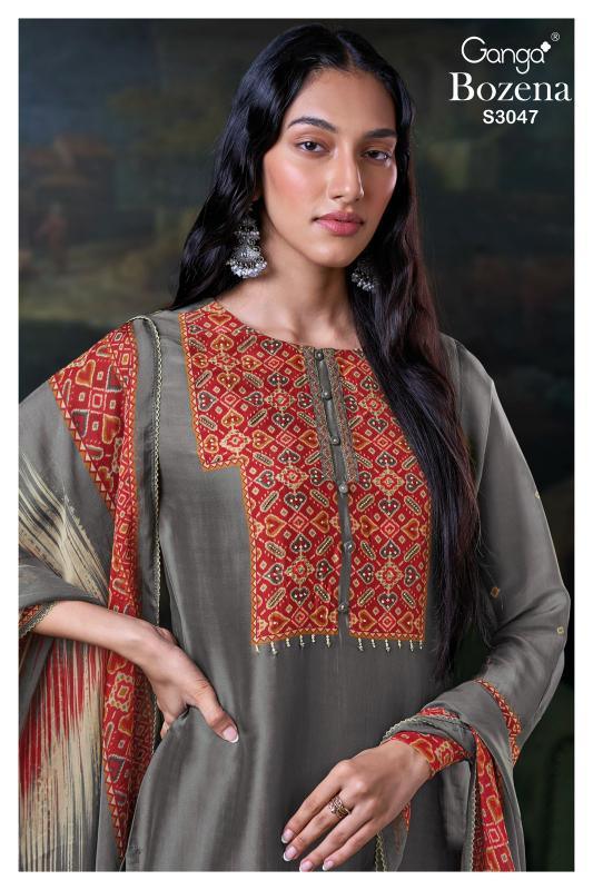 Ganga Bozena 3047 Catalog Premium Pure Bemberg Silk Salwar Kameez Wholeslae