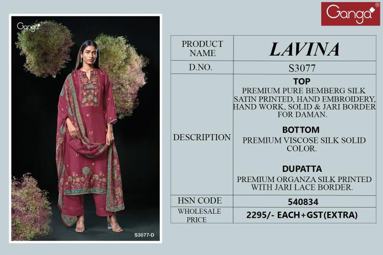 Ganga Lavina 3077 Catalog wholesale salwar kameez online in india shopskit.in