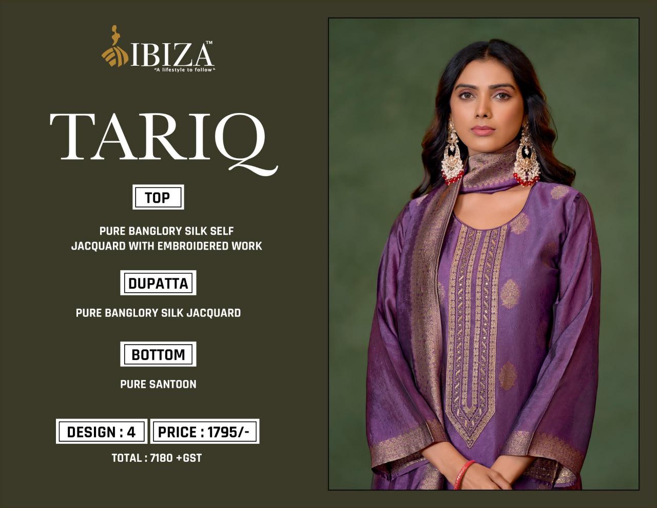 Ibiza Tariq Pure Banglory Silk Jacquard Salwar Kameez Wholesale Catalog