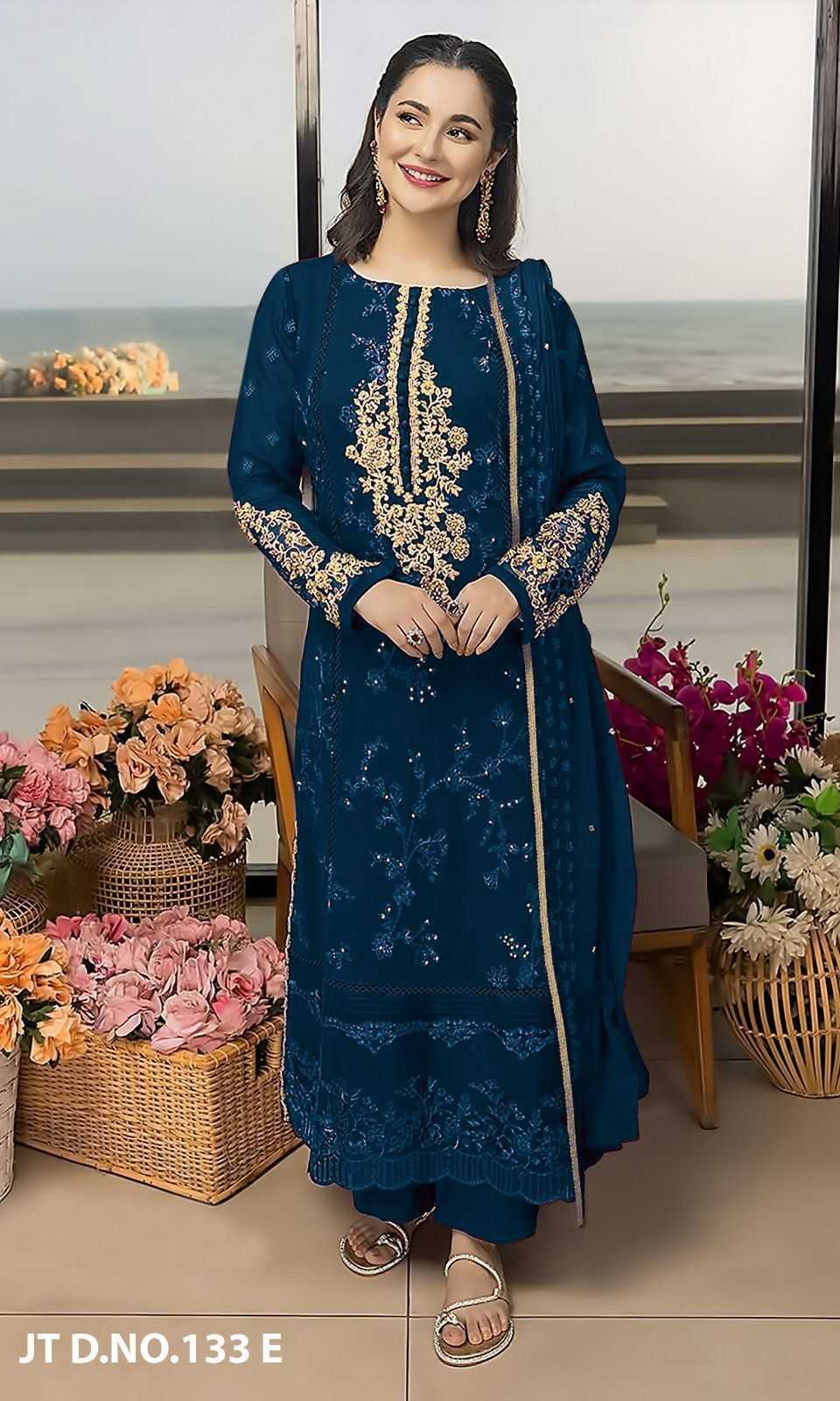Johra Tex 133 Super Hit Colors Catalog Georgette wholesale pakistani suits
