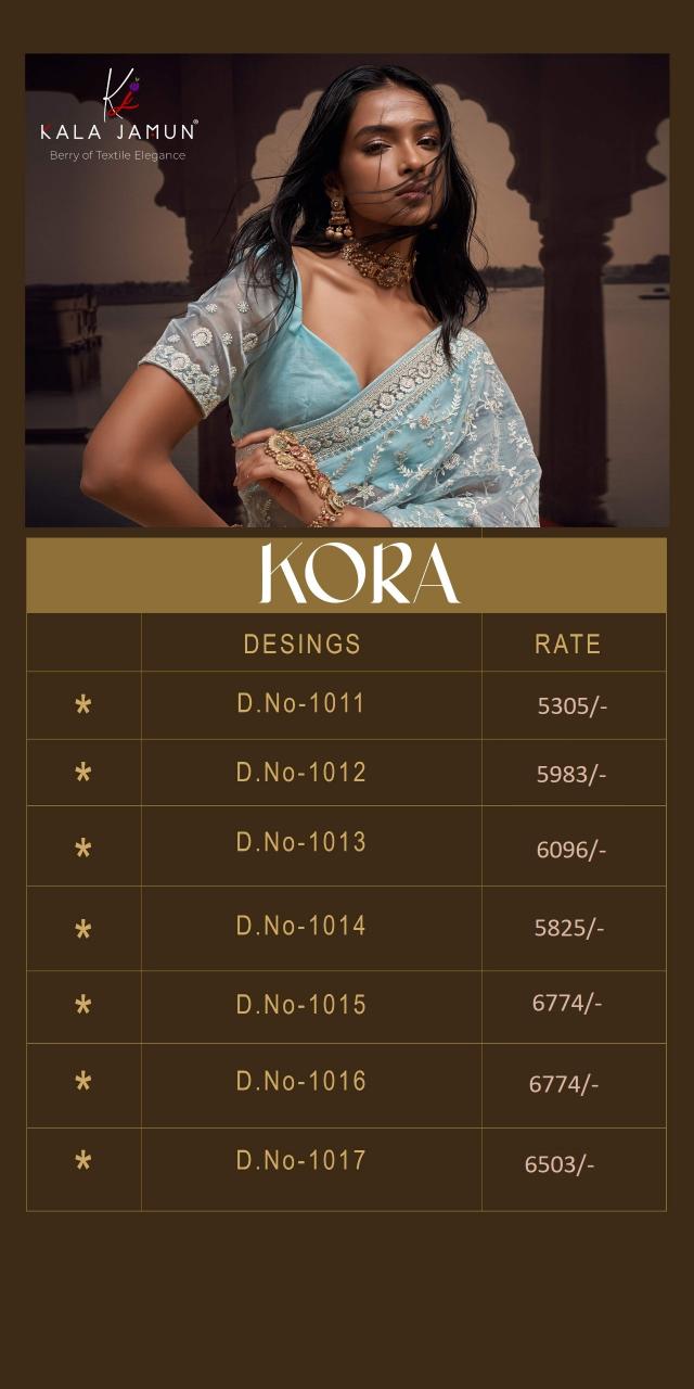 Kala Jamun Kora Catalog only designer sarees with price of india