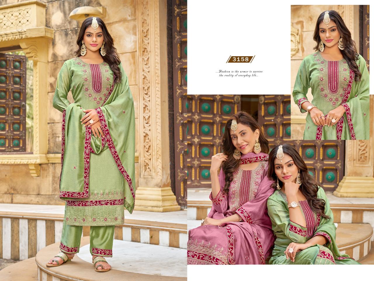 Ladies Flavour 3158 to 3160 images of kurtis from fab india
