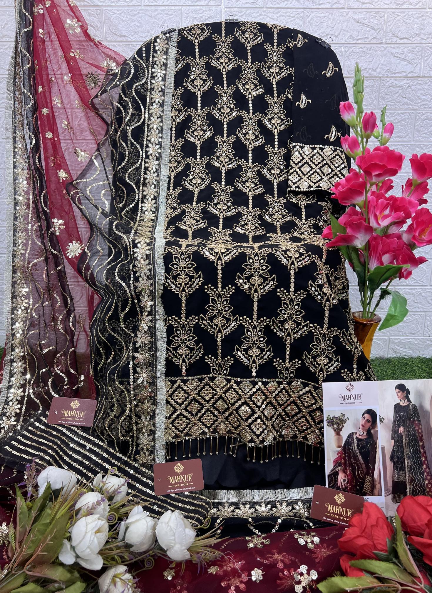 Mahnur M 907 Catalog Georgette suit pakistani shimmer sequins