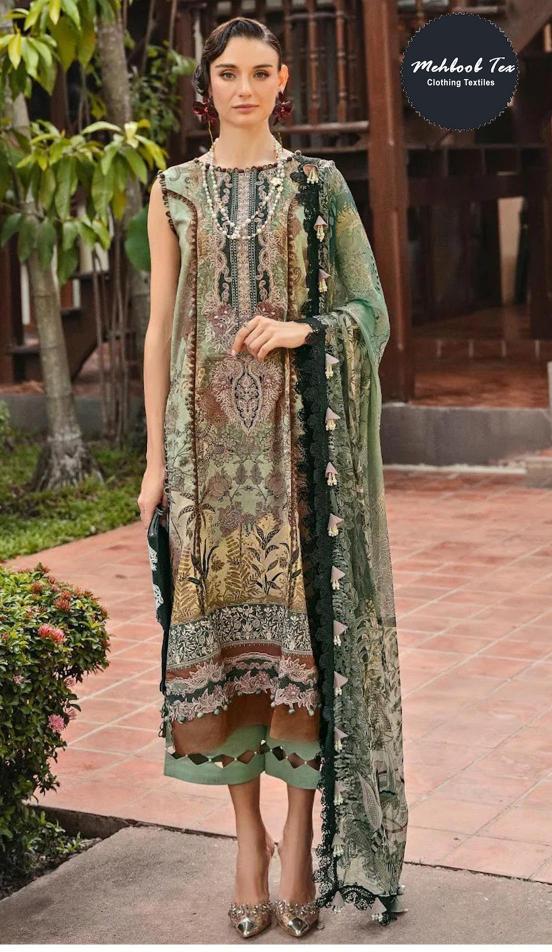 Mehboob Tex 1451 Catalog Cotton Dupatta Pakistani suit sleeves design