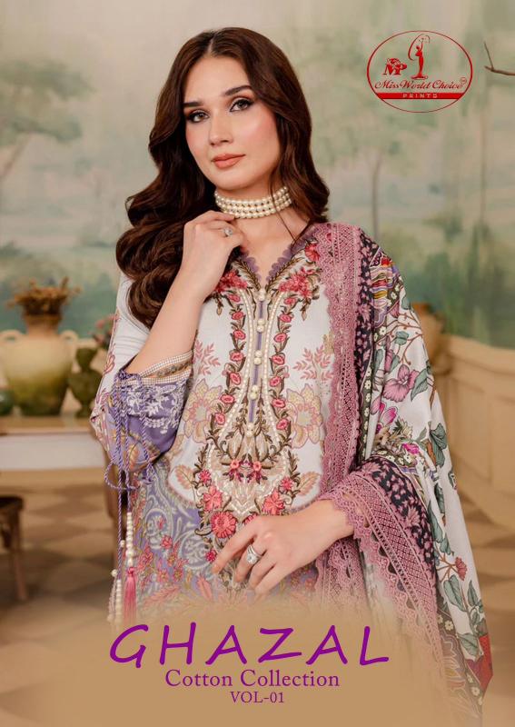 Miss World Ghazal Vol-01 – Karachi Dress Material - Wholesale Catalog