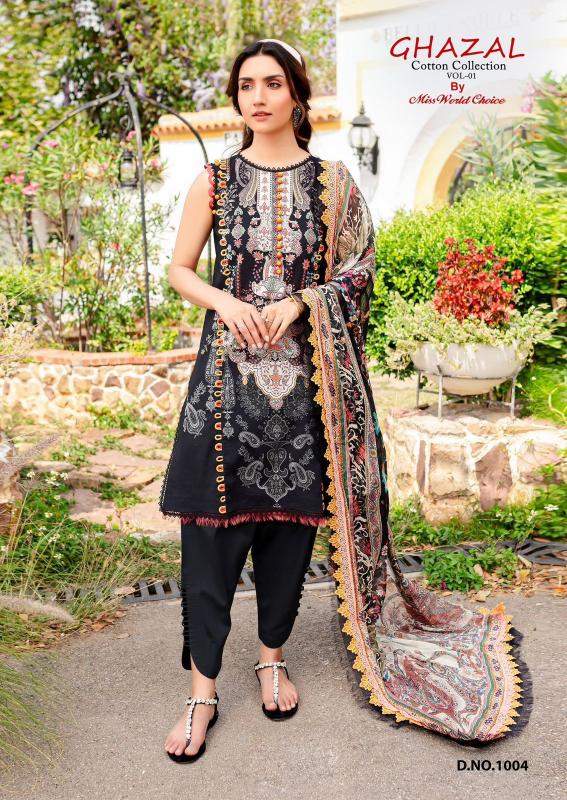 Miss World Ghazal Vol-01 – Karachi Dress Material - Wholesale Catalog