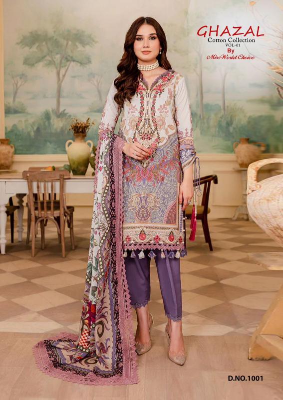 Miss World Ghazal Vol-01 – Karachi Dress Material - Wholesale Catalog