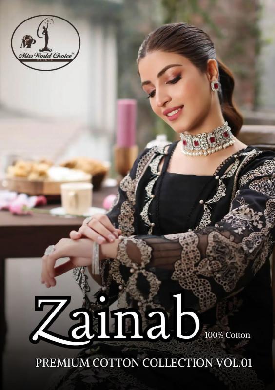 Miss World Zainab Vol-01 – Karachi Dress Material - Wholesale Catalog