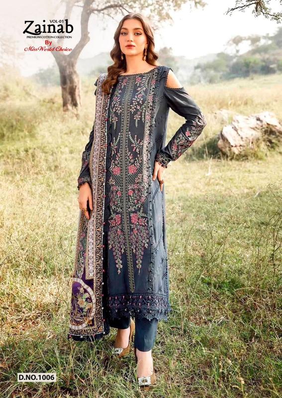 Miss World Zainab Vol-01 – Karachi Dress Material - Wholesale Catalog