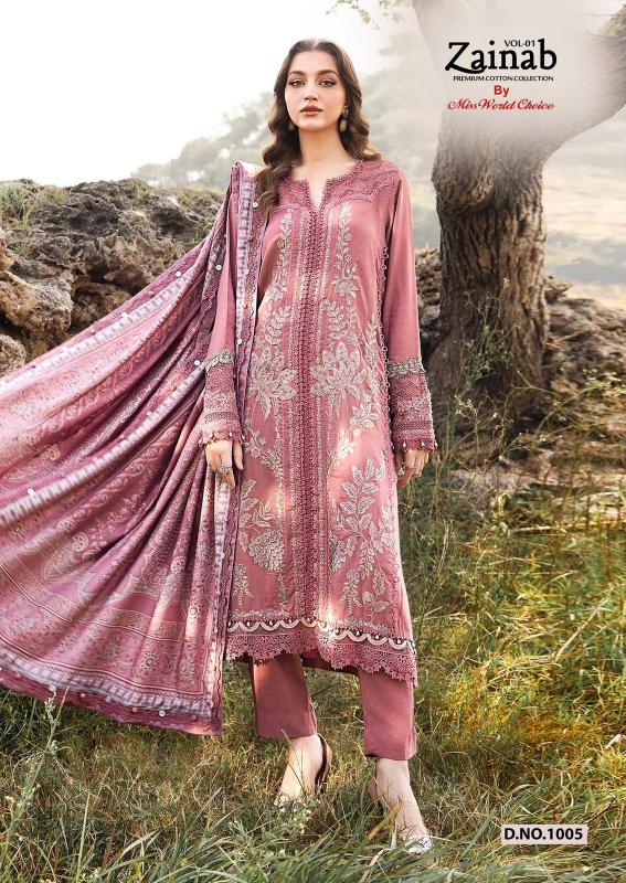 Miss World Zainab Vol-01 – Karachi Dress Material - Wholesale Catalog