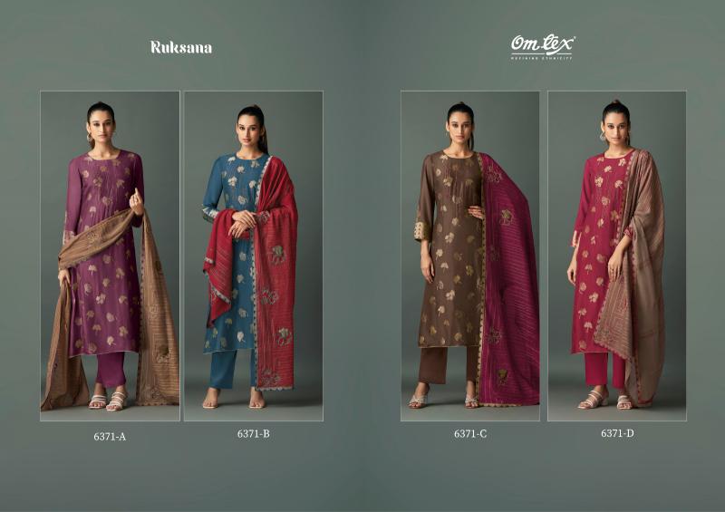 Omtex Ruksana Muslin Jacquard Salwar Kameez Wholesale Catalog