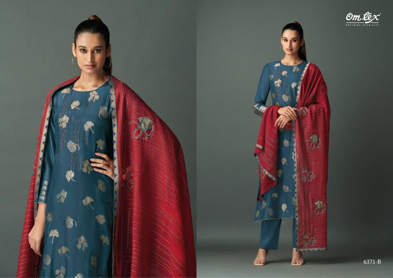 Omtex Ruksana Muslin Jacquard Salwar Kameez Wholesale Catalog