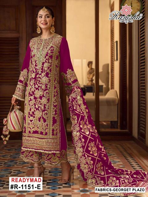 Ramsha R 1151 E To H Catalog Georgette ready made pakistani suits in dubai