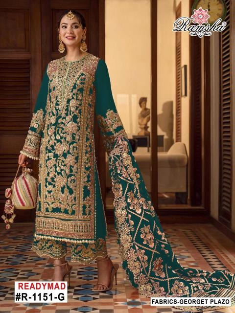 Ramsha R 1151 E To H Catalog Georgette ready made pakistani suits in dubai