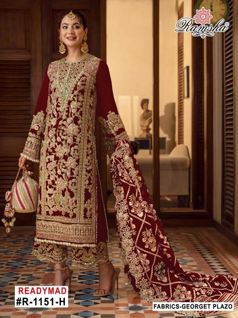Ramsha R 1151 E To H Catalog Georgette ready made pakistani suits in dubai