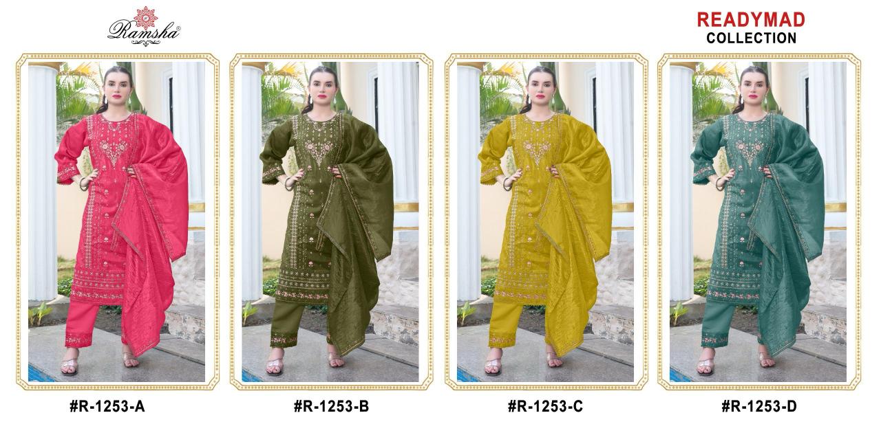 Ramsha R 1253 Nx Catalog Gold Crush pakistani style suits images