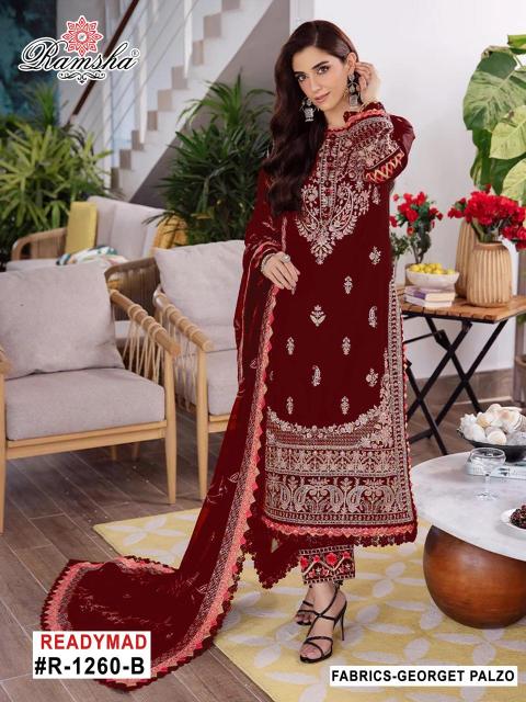 Ramsha R 1260 Nx Catalog fancy desaigner pakistani georgette long suit